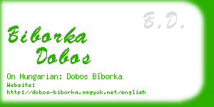 biborka dobos business card